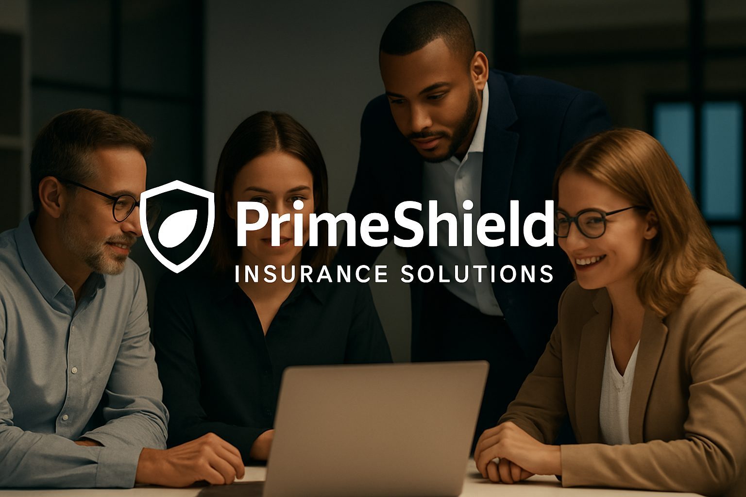 PrimeShield team collaborating in a modern office
